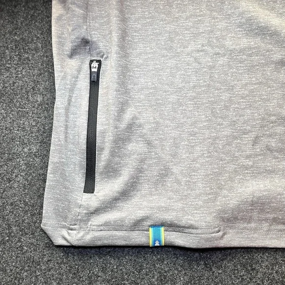 New Chubbies Gray Long Sleeve 1/4 Zip Long Sleeve Shirt Mens M Poly/Spandex - Picture 7 of 11